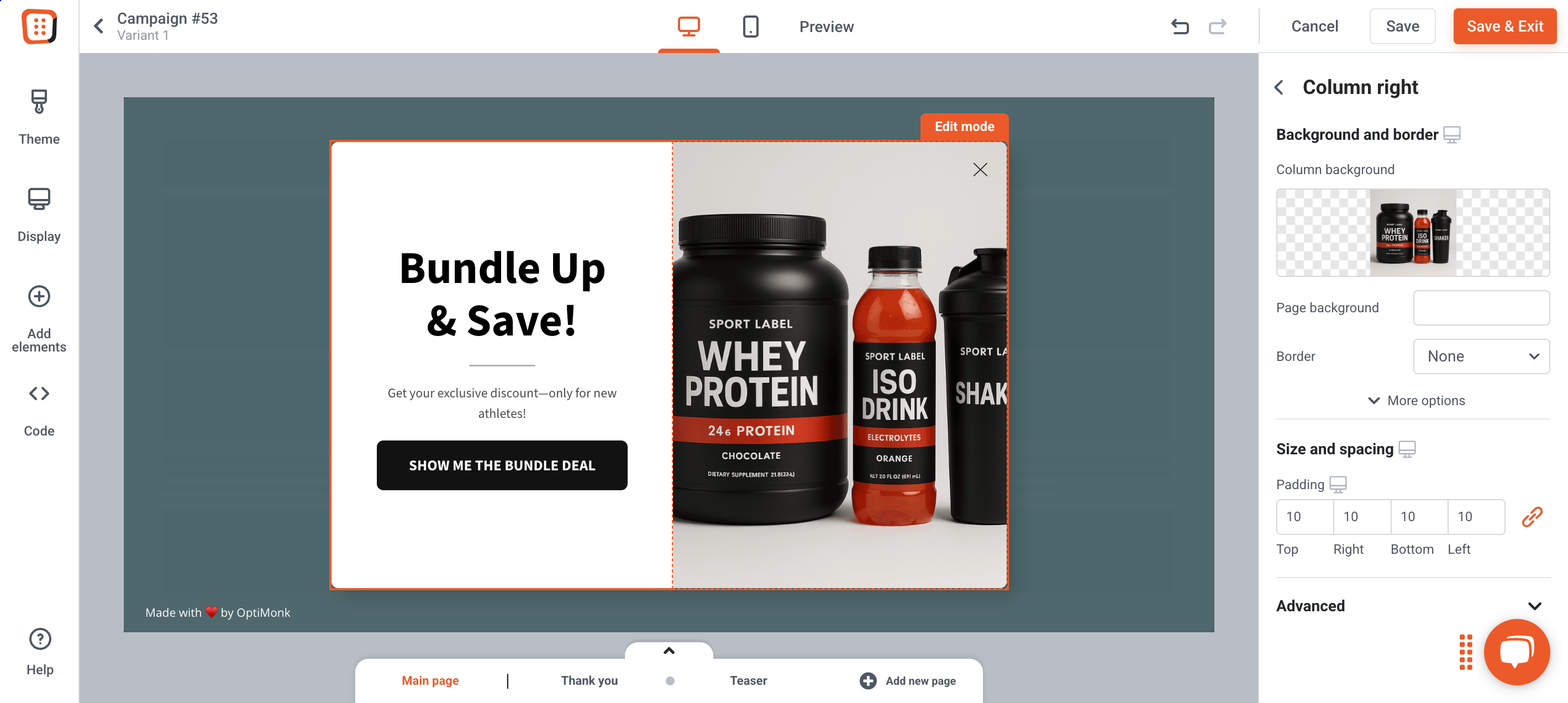 Create bundle offers