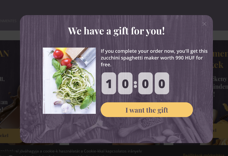 Exit-intent popup example from Natural Vital encouraging visitors to finish their shopping.