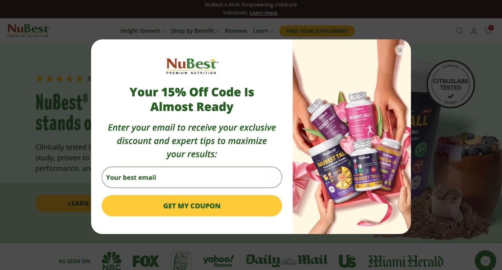 NuBest convesational popup